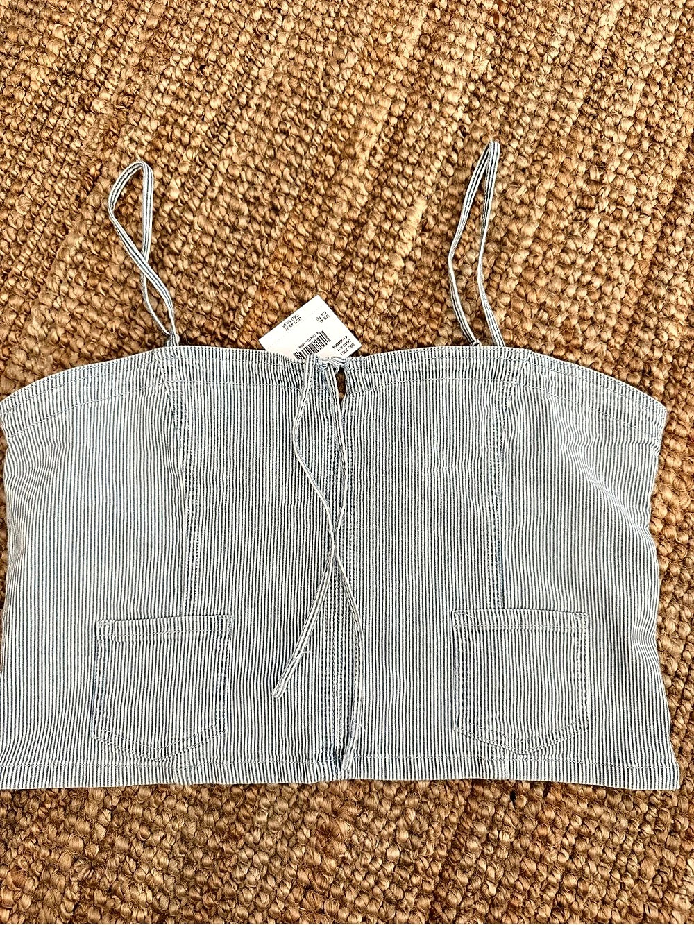 American Eagle Striped Camisole Blue & White Size XL